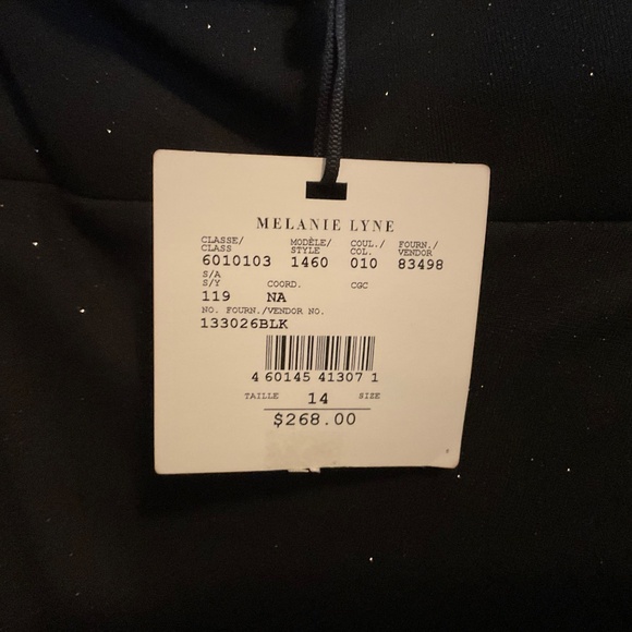 NWT Alex Evenings formal long dress black glitter sheer size 14. - Picture 10 of 10